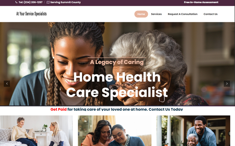 At Your Service Specialists Website Screenshot