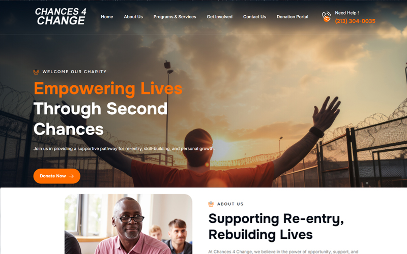 Chances for Change Website Screenshot